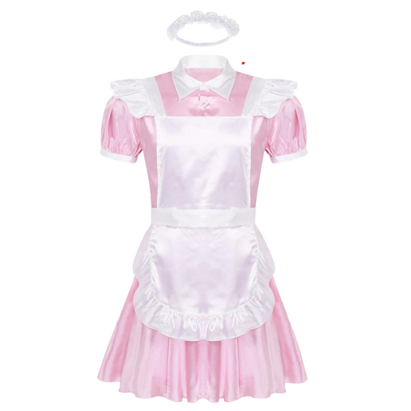 Mens French Maid Sissy Dress With Apron Set