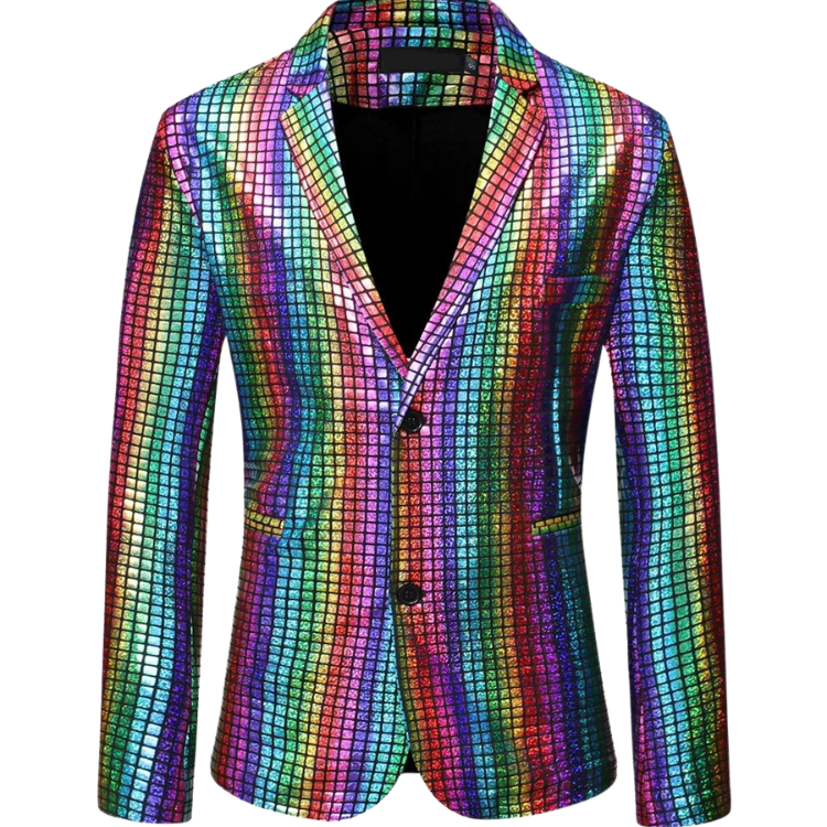 Metallic Rainbow Men's Semi-Formal Blazer