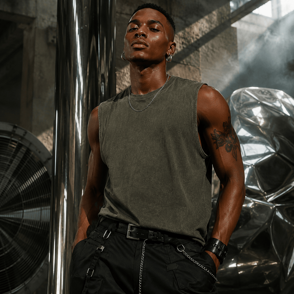 Muscle Washed Cotton Tank Top
