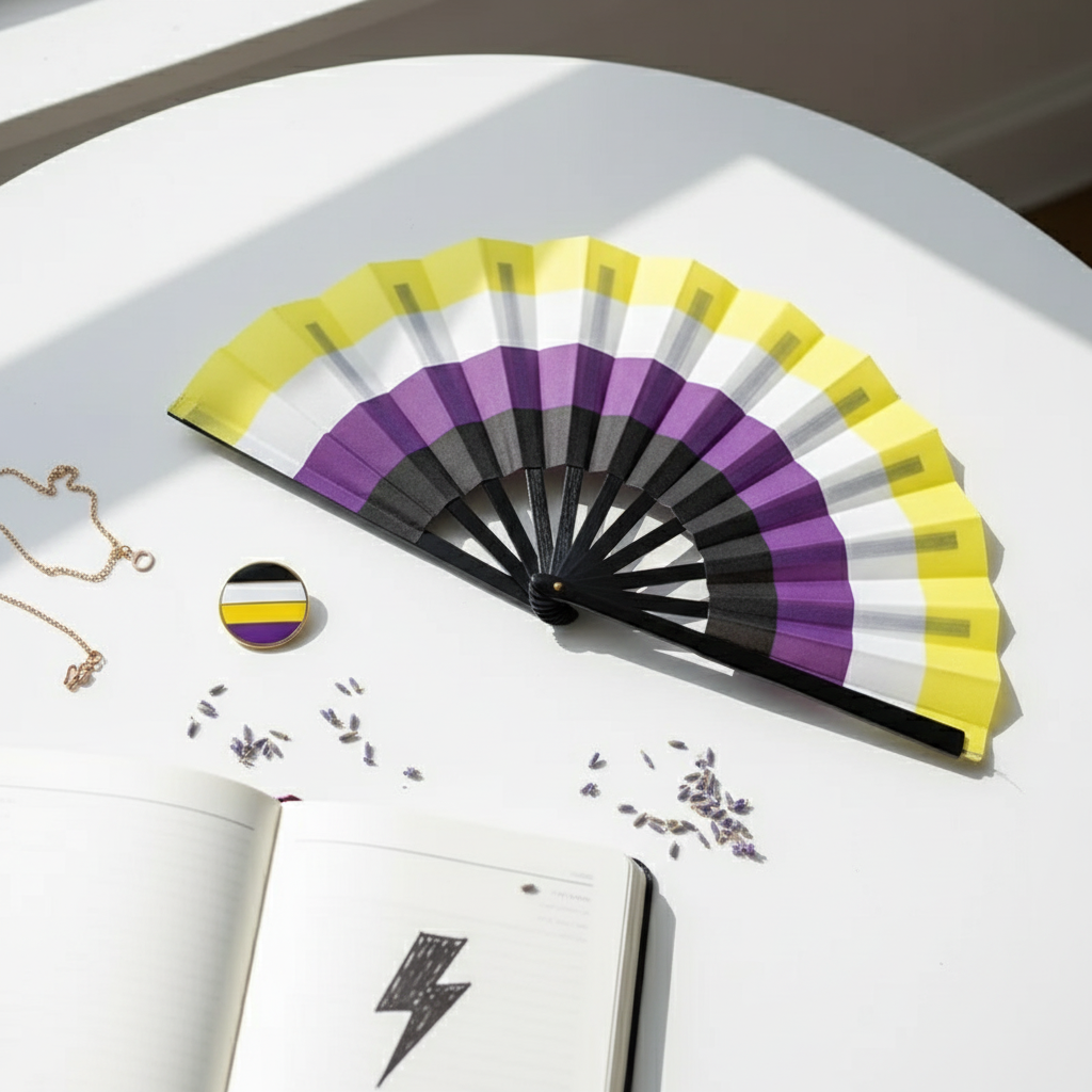 Non-Binary Pride Folding Fan