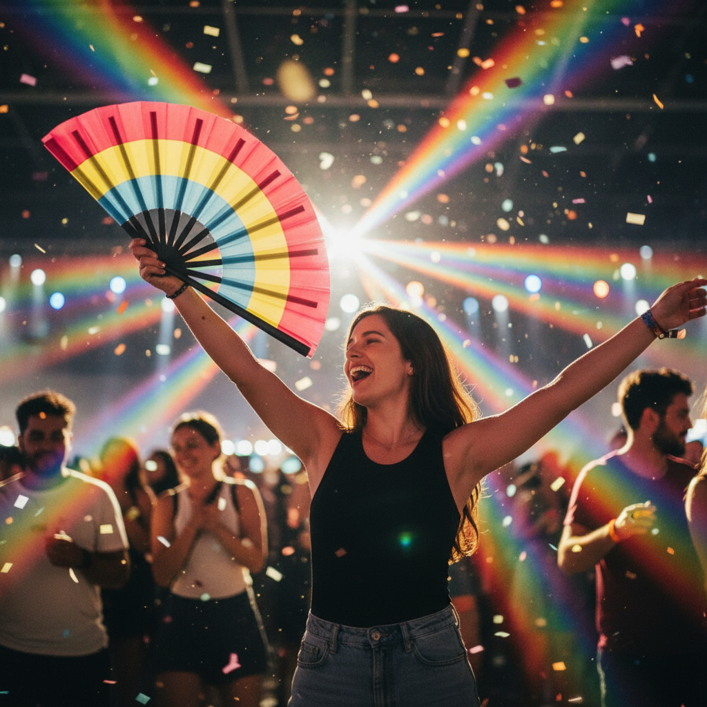 Pansexual Pride Folding Fan