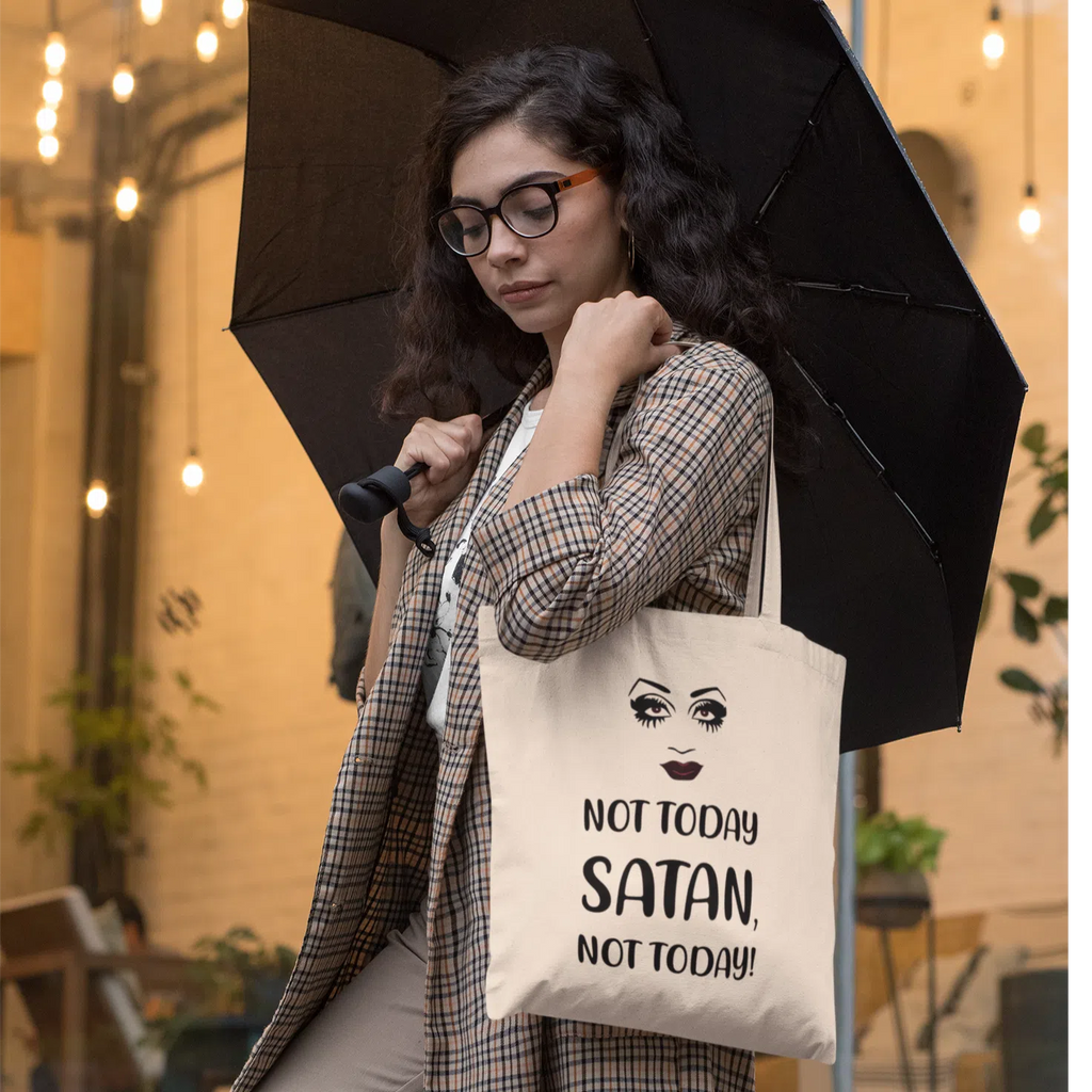  Not Today Satan Eco Tote Bag by Queer In The World Originals sold by Queer In The World: The Shop - LGBT Merch Fashion