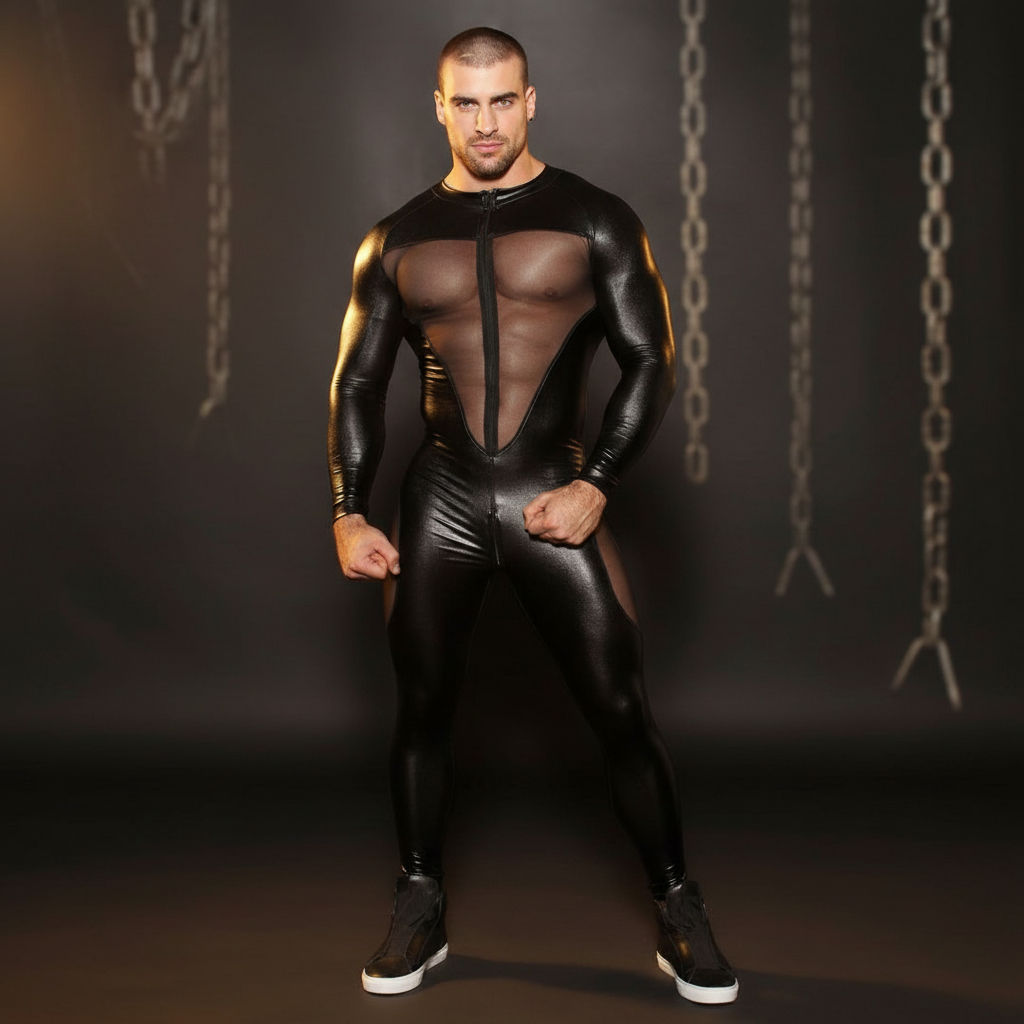 PVC Leather Mesh Kink Bodysuit Queer In The World: The Shop PVC Leather Mesh Kink Bodysuit Queer In The World: The Shop