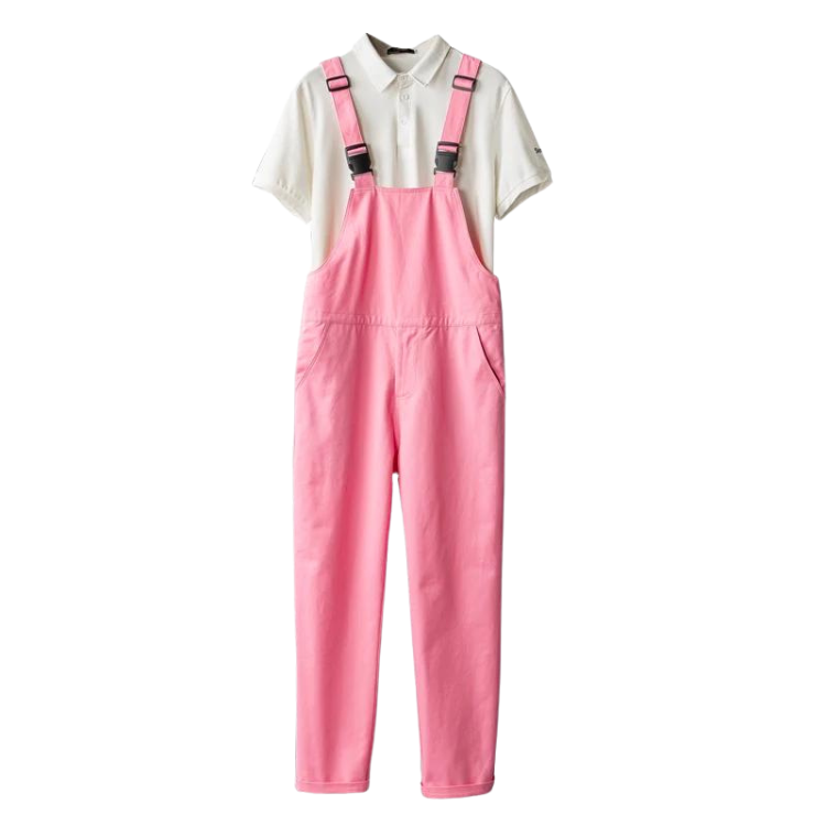 Pink Pop Adjustable Overalls