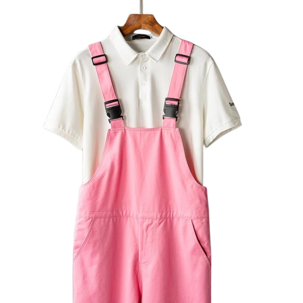 Pink Pop Adjustable Overalls