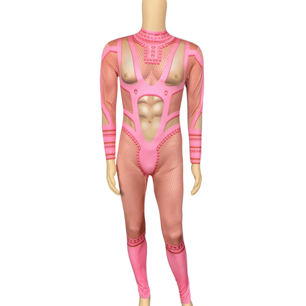 Pole Dance Pink Muscle Rave Outfit