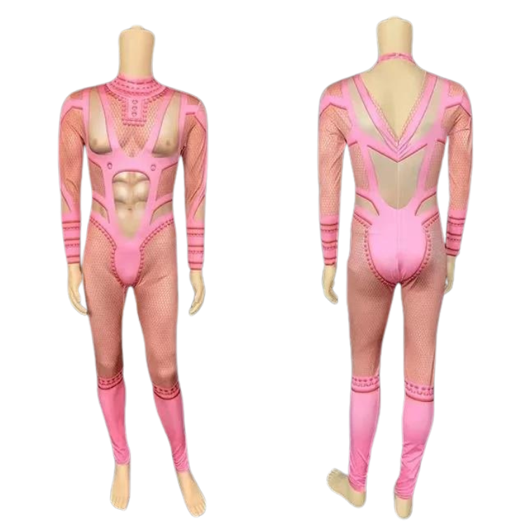 Pole Dance Pink Muscle Rave Outfit