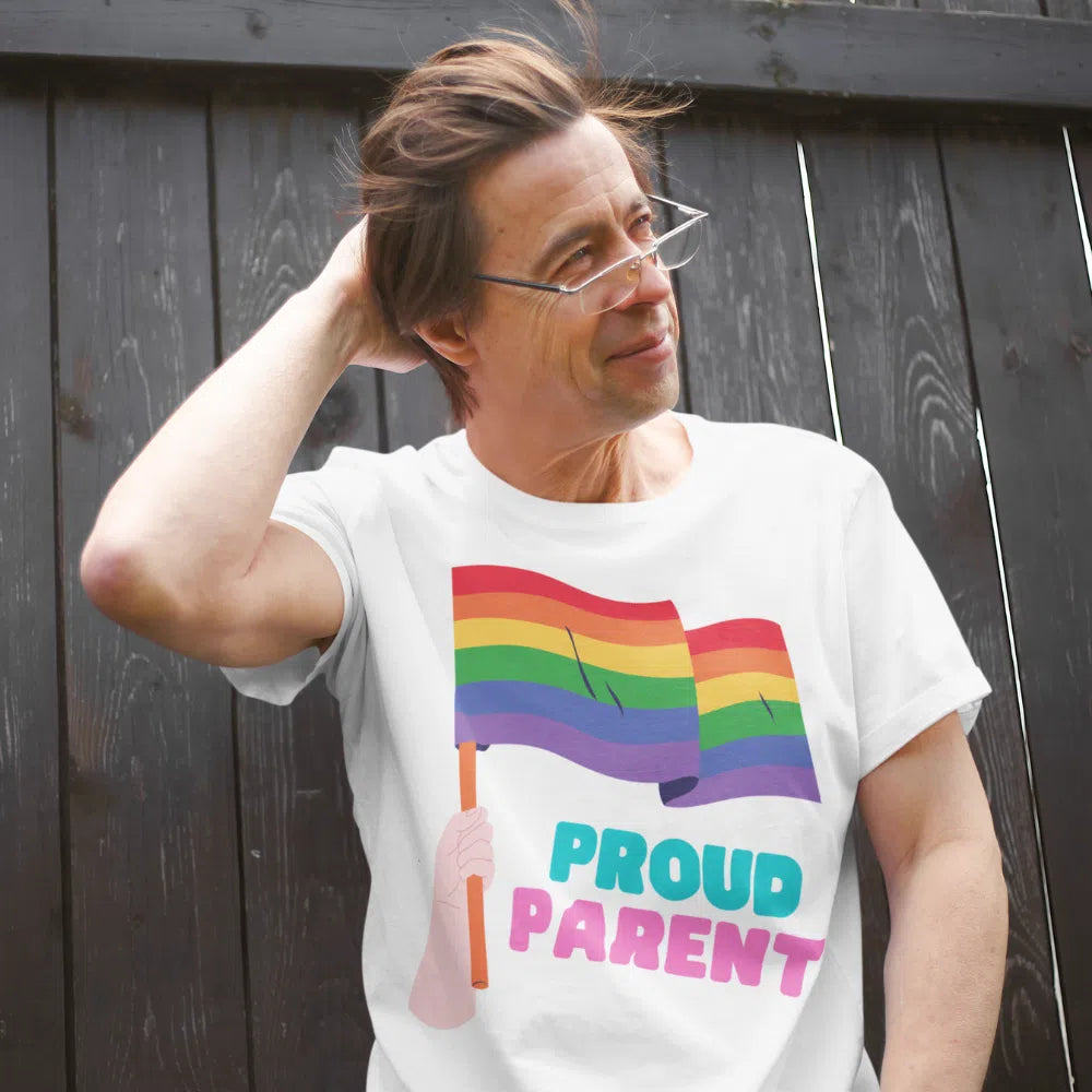 Black Proud Parent T-Shirt by Queer In The World Originals sold by Queer In The World: The Shop - LGBT Merch Fashion