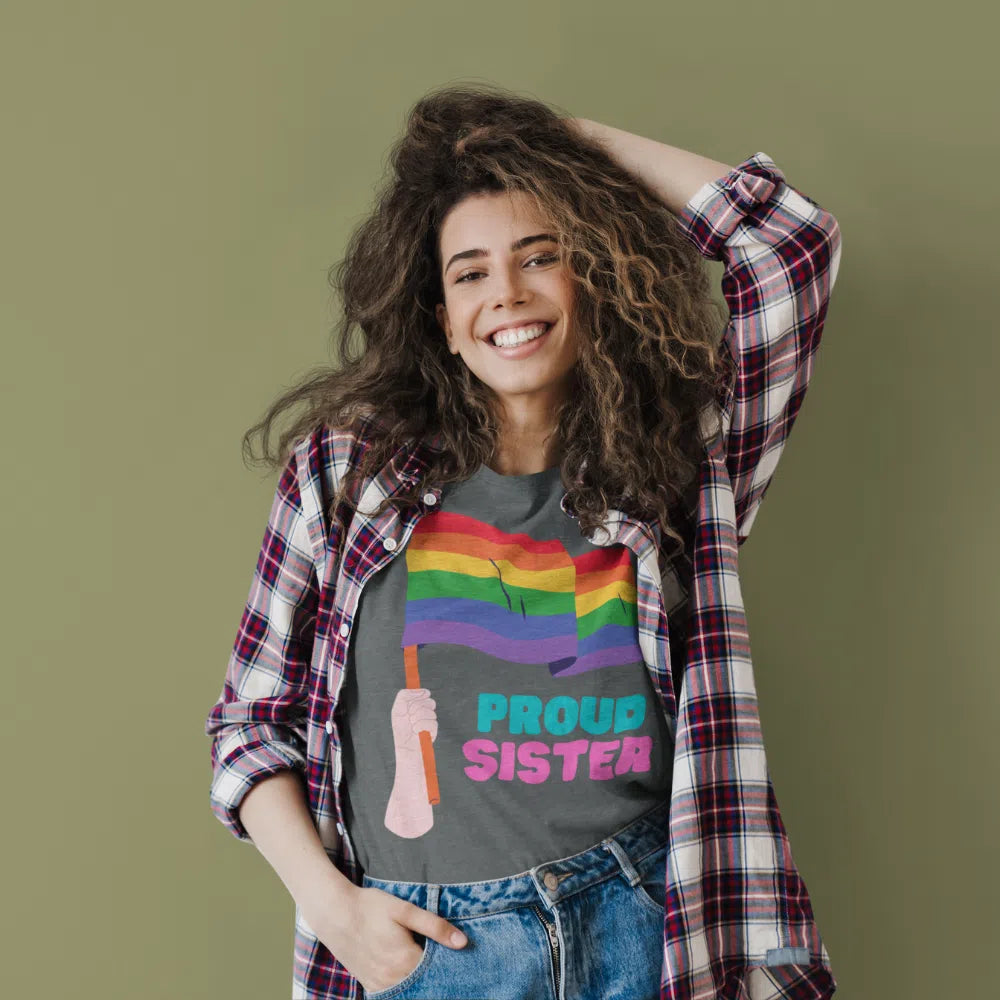 Black Proud Sister T-Shirt by Queer In The World Originals sold by Queer In The World: The Shop - LGBT Merch Fashion