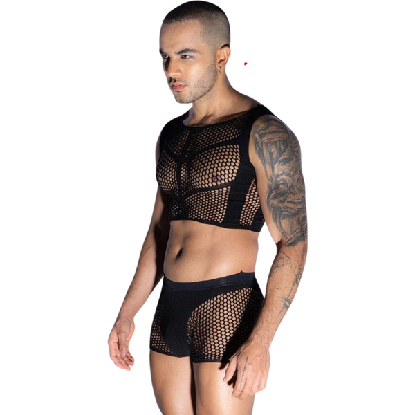 Queer Fantasy 2 Piece Fishnet Erotic Lingerie