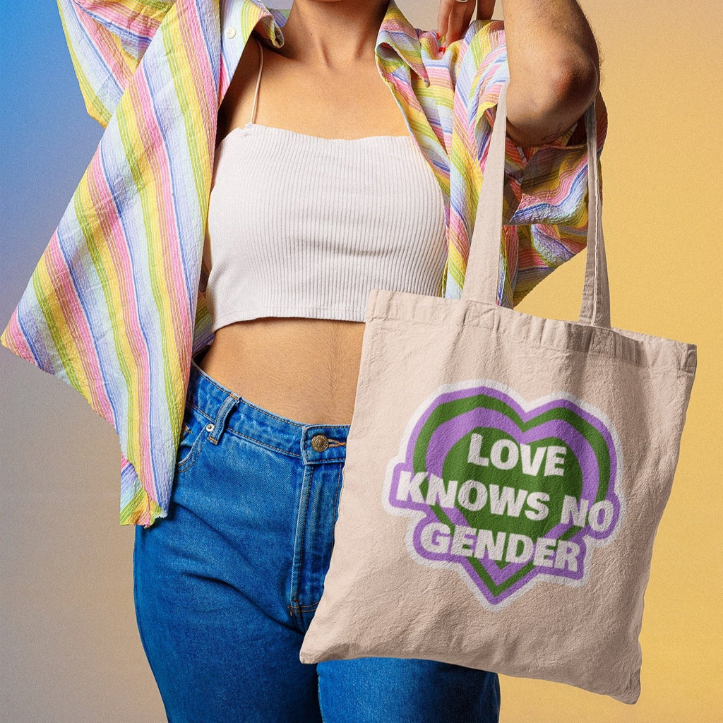 Black Love Knows No Gender Genderqueer Eco Tote Bag by Queer In The World Originals sold by Queer In The World: The Shop - LGBT Merch Fashion