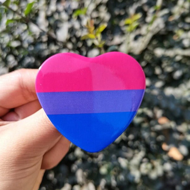 Bisexual Pride Heart Badge