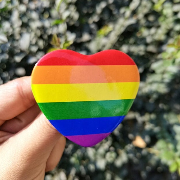  LGBT Pride Heart Badge by Queer In The World sold by Queer In The World: The Shop - LGBT Merch Fashion