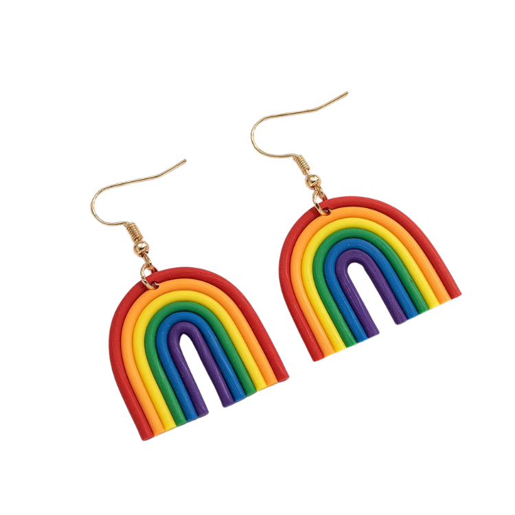 Rainbow Arch Pendant Pride Earrings