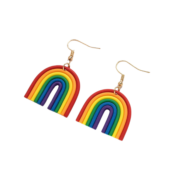 Rainbow Arch Pendant Pride Earrings