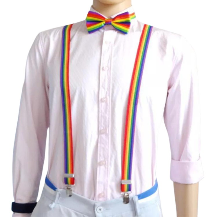 Rainbow Embrace Braces & Bowtie