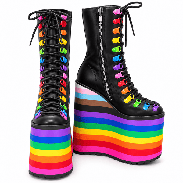 Rainbow Flat Platform Shoes