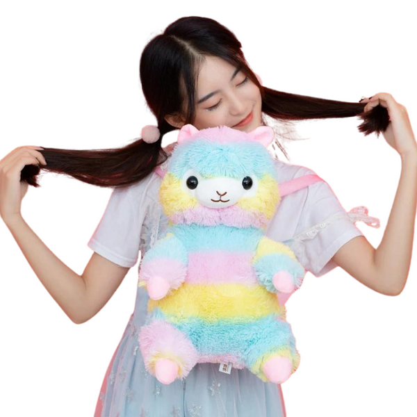 Rainbow Rainbow Kawaii  Alpaca Backpack by Out Of Stock sold by Queer In The World: The Shop - LGBT Merch Fashion