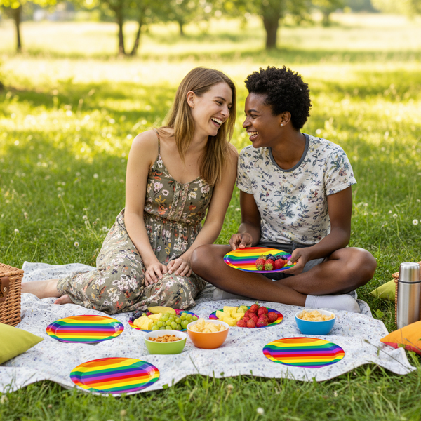 Rainbow Pride Party 20 Piece 9in Plate Set