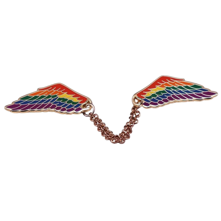 Rainbow Wings Enamel Pin