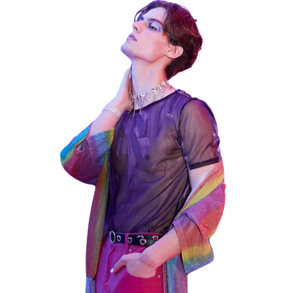 Purple Rave See Through Shirt by Out Of Stock sold by Queer In The World: The Shop - LGBT Merch Fashion