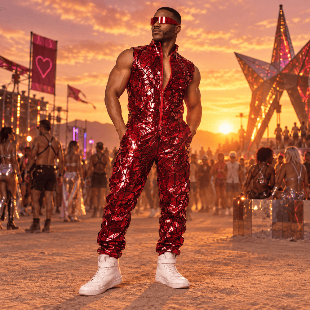 Red Mirror Overall Performance Costume Set