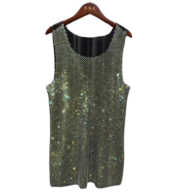 Rhinestone Rhapsody Mesh Tank Top