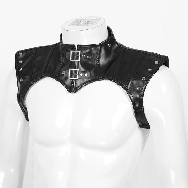 PU Leather High Collar Kink Harness