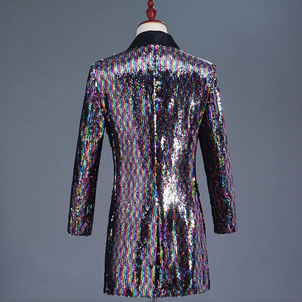 Spectral Showstopper Men's Sequin Party Coat