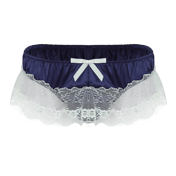 Blue Bow & Lace Sissy Panties by Queer In The World sold by Queer In The World: The Shop - LGBT Merch Fashion