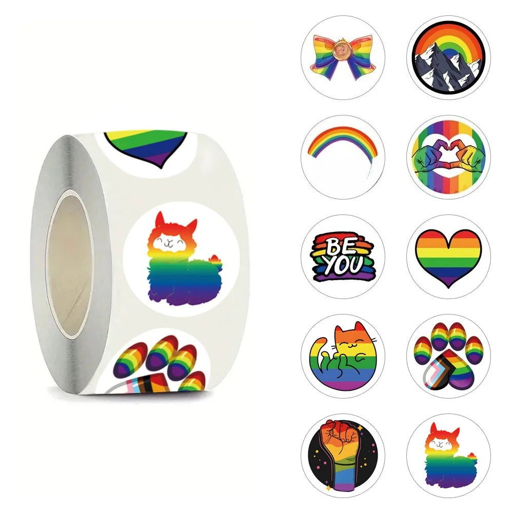 500 Pride Flag Sticker Roll