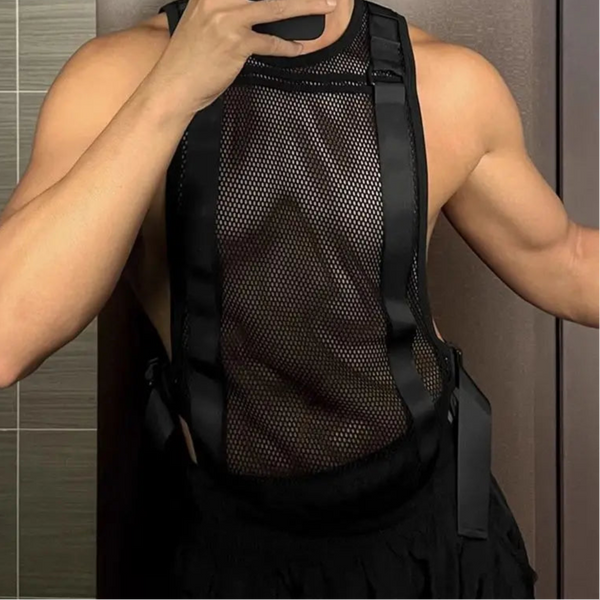 Sheer Summer Mesh Sleeveless Top