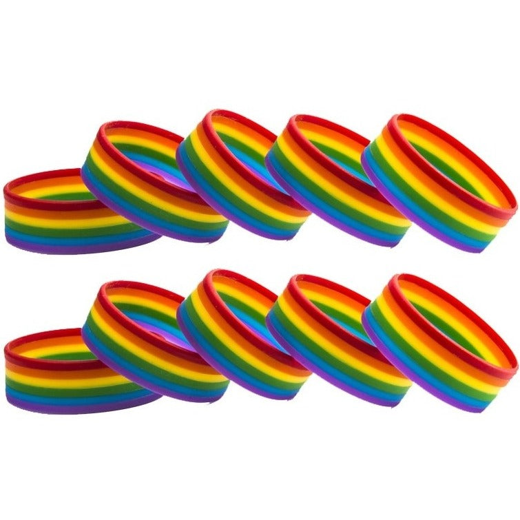  LGBT Pride Rubber Wristband (100 Pieces) by Queer In The World sold by Queer In The World: The Shop - LGBT Merch Fashion