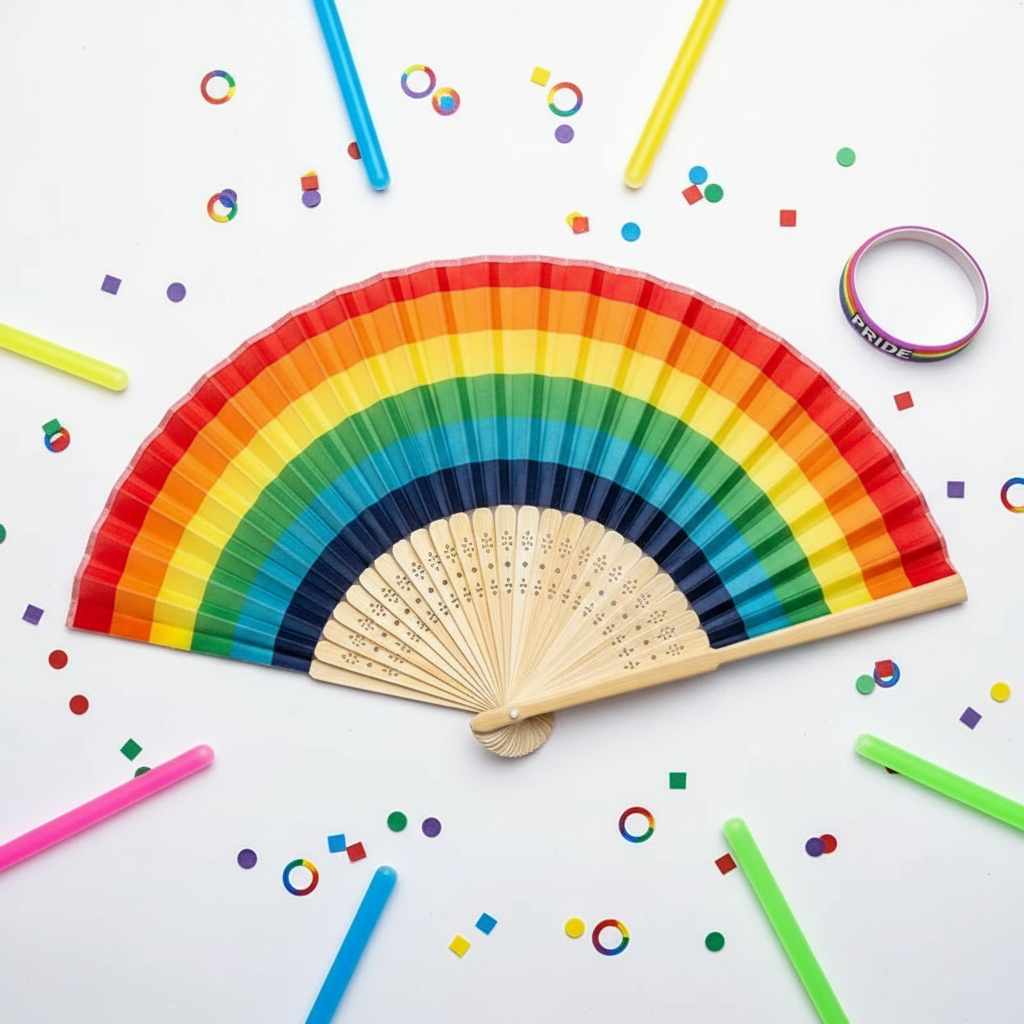 Gay Pride Rainbow Hand Fan