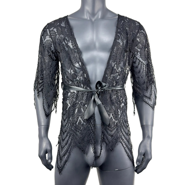 Night Whisper Sheer Lace Bathrobe