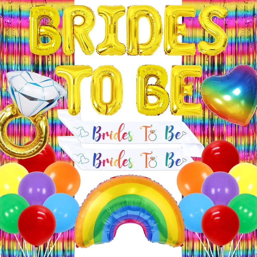 Brides To Be Lesbian Bachelorette Party Decorations Balloons