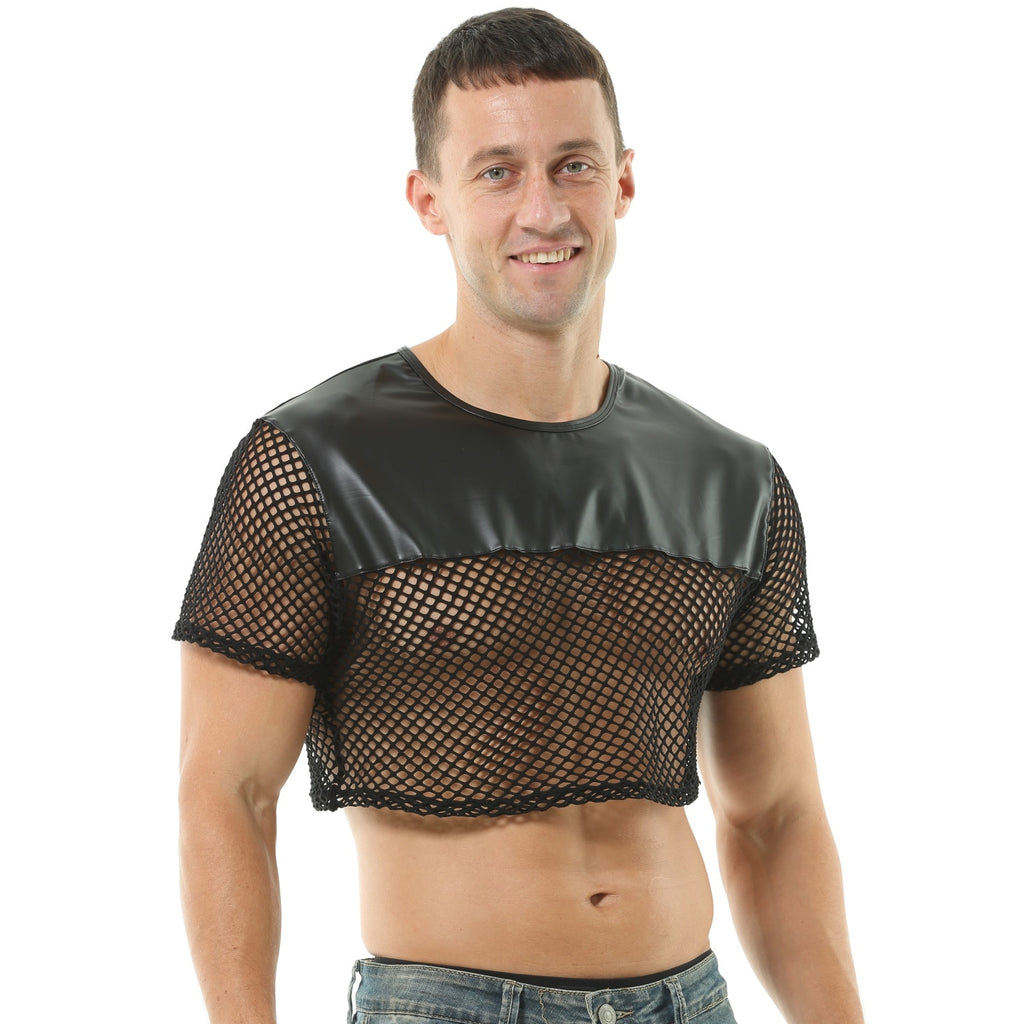 Black fishnet cheap crop top