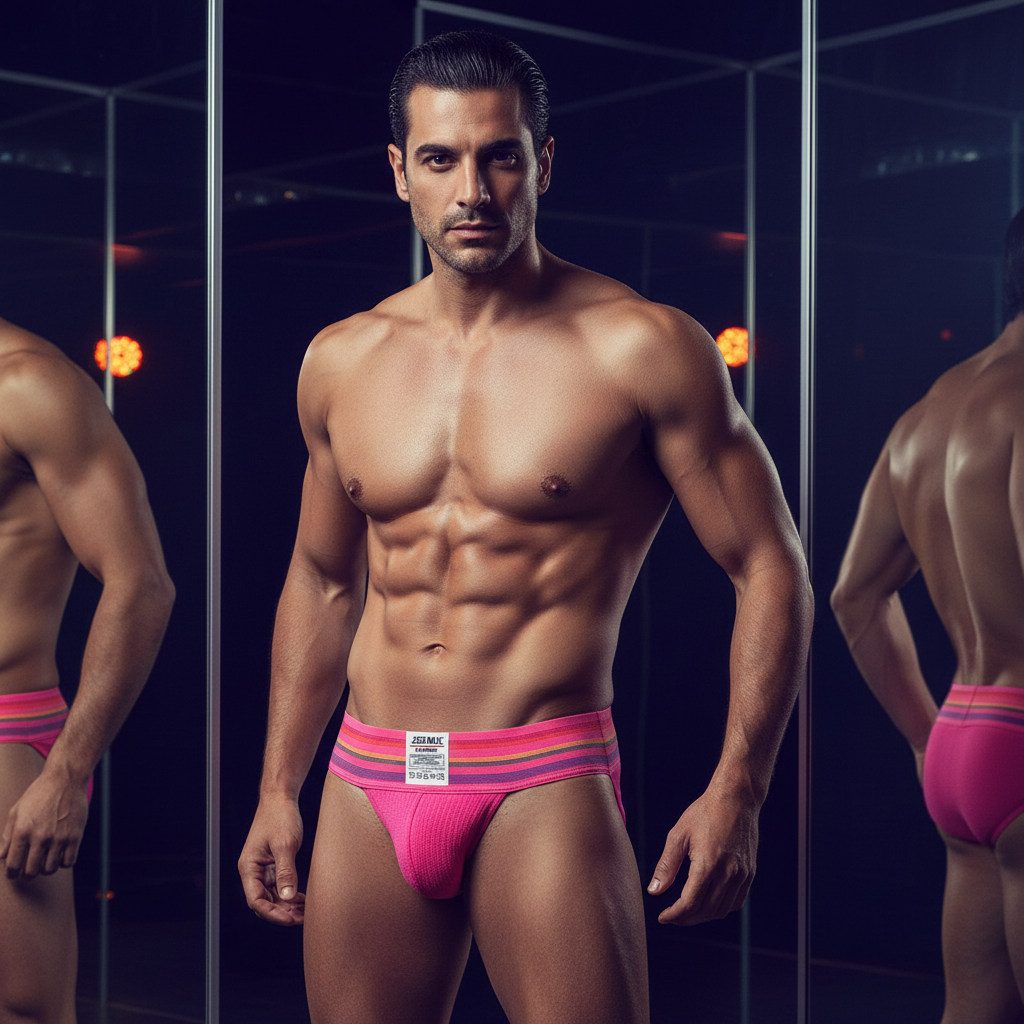 JOCKMAIL Rainbow Wide Waistband Athletic Jockstrap