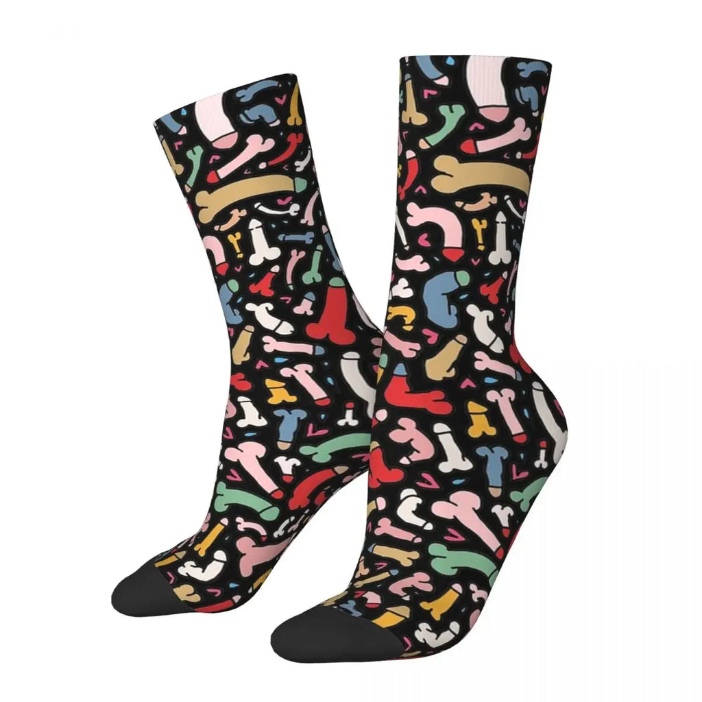 Rainbow Cock Party Crew Socks