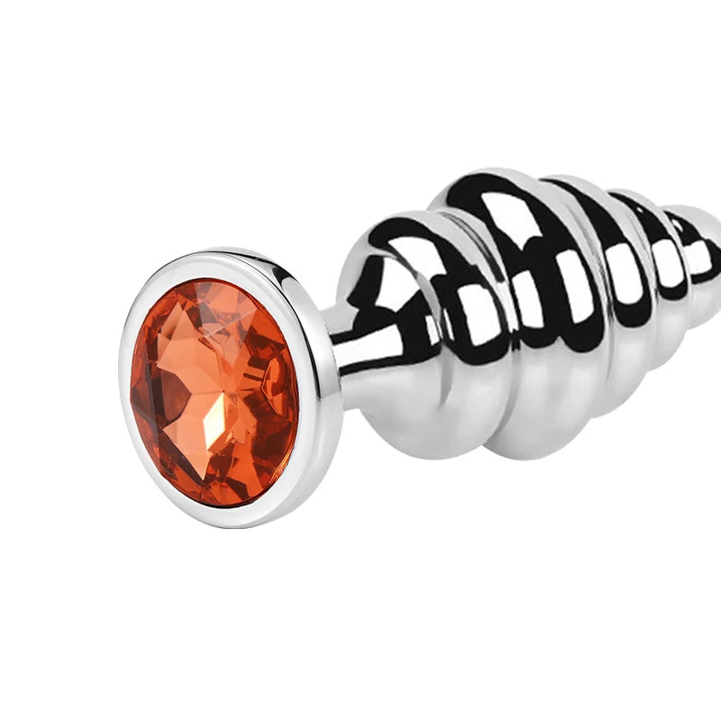 Stainless Steel Jewel Ribbed Butt Plug Queer In The World: The Shop Stainless Steel Jewel Ribbed Butt Plug Queer In The World: The Shop