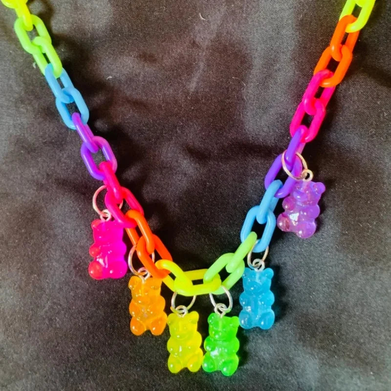Rainbow Bear Festival Necklace