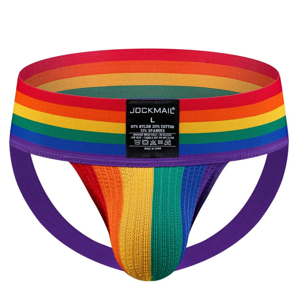 Rainbow JOCKMAIL Rainbow Wide Waistband Athletic Jockstrap by Queer In The World sold by Queer In The World: The Shop - LGBT Merch Fashion