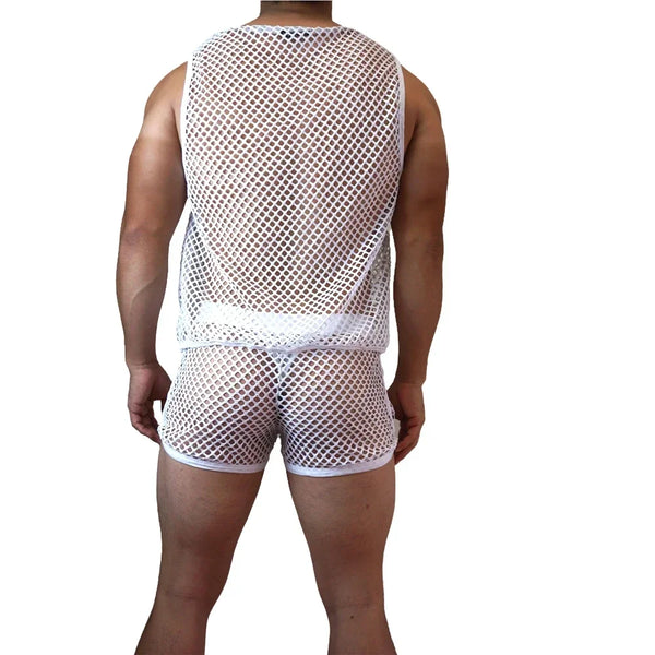 Jockmail Mesh Divinity Tank Top + Shorts Outfit Set