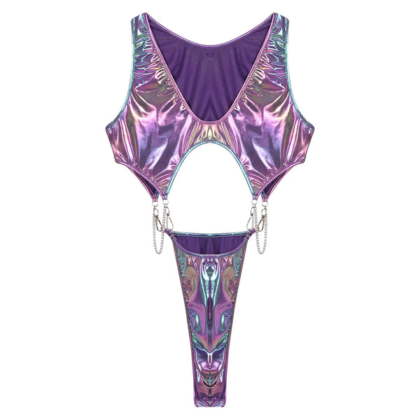 Acid Vibrations Hollow Chain Thong Bodysuit