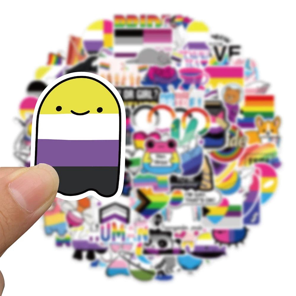 Lucky Dip Collection Of 100 Random LGBT Pride Parade Stickers!