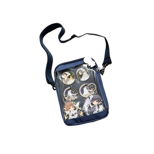 Transparent Pin Display Crossbody Bag