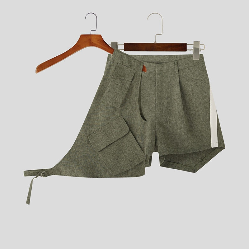 Avant-Garde Summer Streetwear 2-Piece Set (Sleeveless Asymmetric Vests + Shorts)