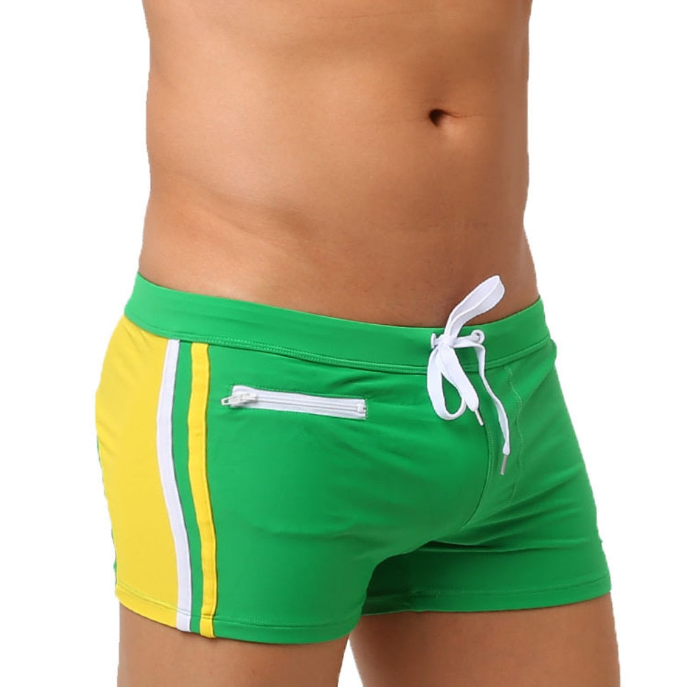Quick Drying Swim Trunks With Zipper Pocket