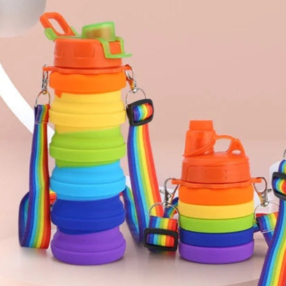 Collapsable Gay Water Bottle With LGBT Lanyard