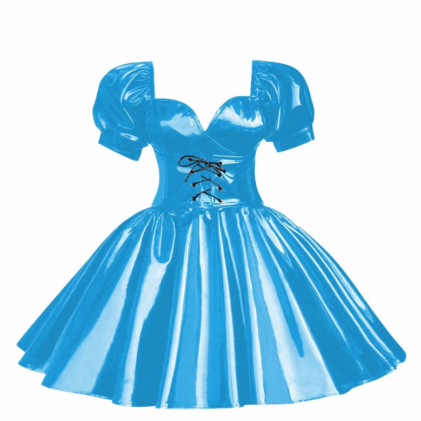 French Glamour Latex Look Fetish Prom Dress